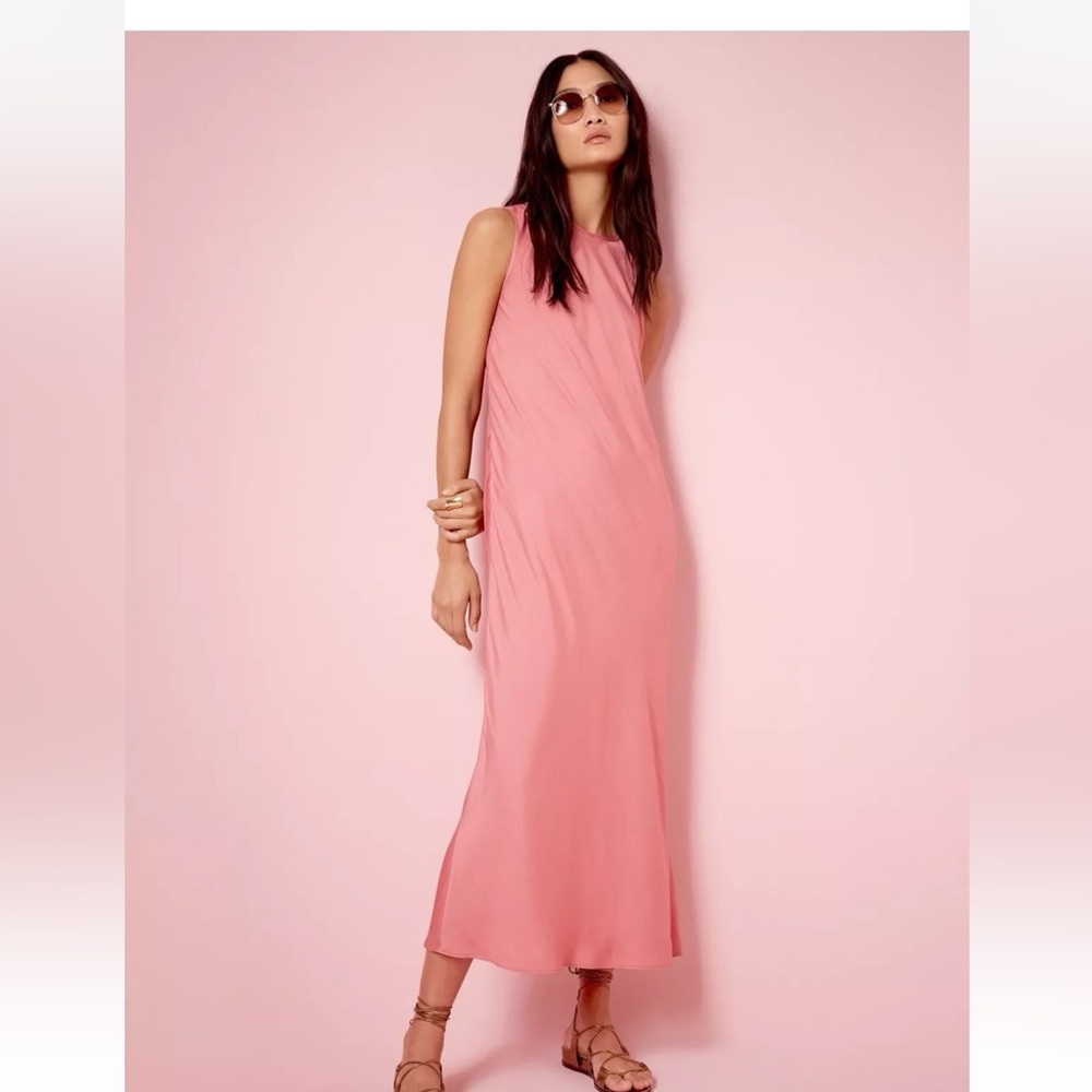 NWT Banana Republic Bias-Cut Midi Dress in Adventurine Pink, Size Small